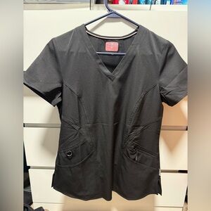 Ava Therese Black V-Neck Scrub Top